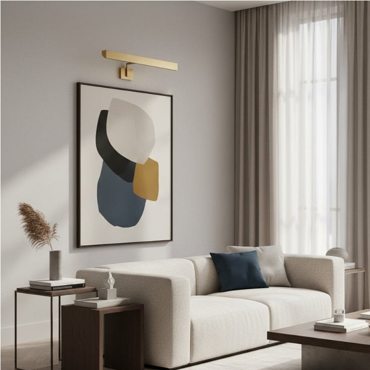 Minimalistische Bilderleuchte für Kunstpräsentation