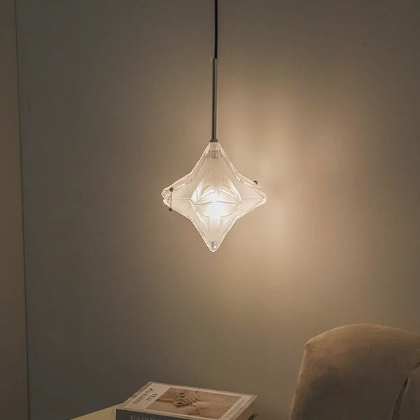 Art Deco Astris Elara Stern Pendelleuchte, Detailansicht