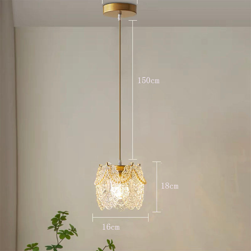 Kristy Moderne LED Pendelleuchte Gold Schlafzimmer/Wohnzimmer Glas
