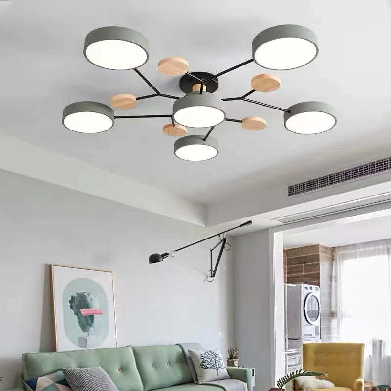 Arisha Geometrische Flush Mount Deckenleuchte Acryl/Holz Wohnzimmer