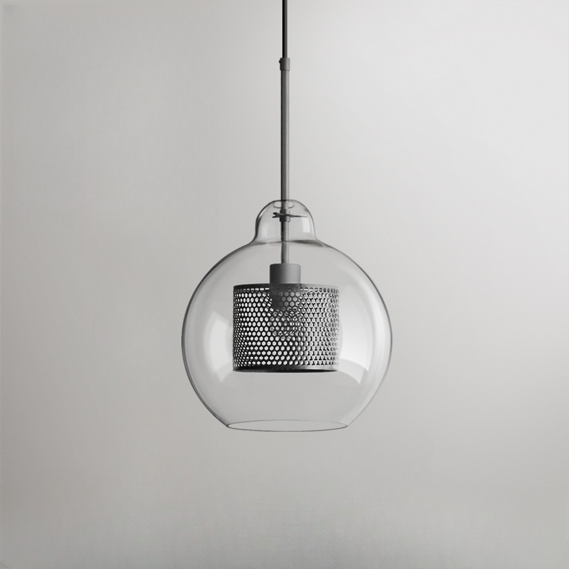 Valentina Industrie LED Pendelleuchte, Glas, Kugel, Esszimmer