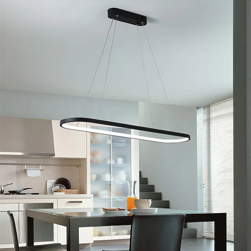 Edge Modern Pendelleuchte Linear Schwarz/Weiß/Gold Esszimmer Metall