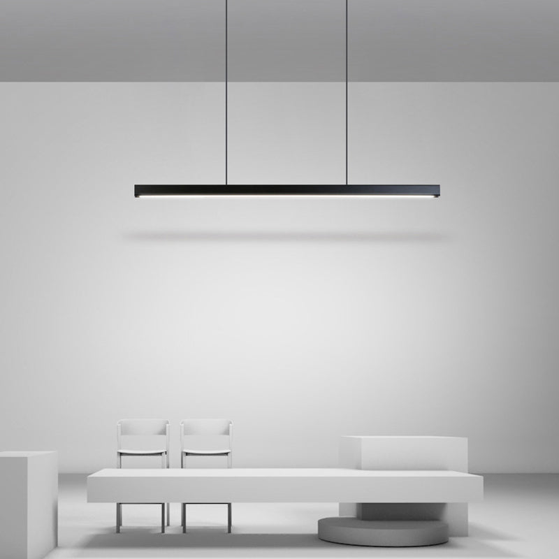 Arisha Pendelleuchte Linear Metall&Holz Modern LED Schwarz/Weiß Wohnzimmer