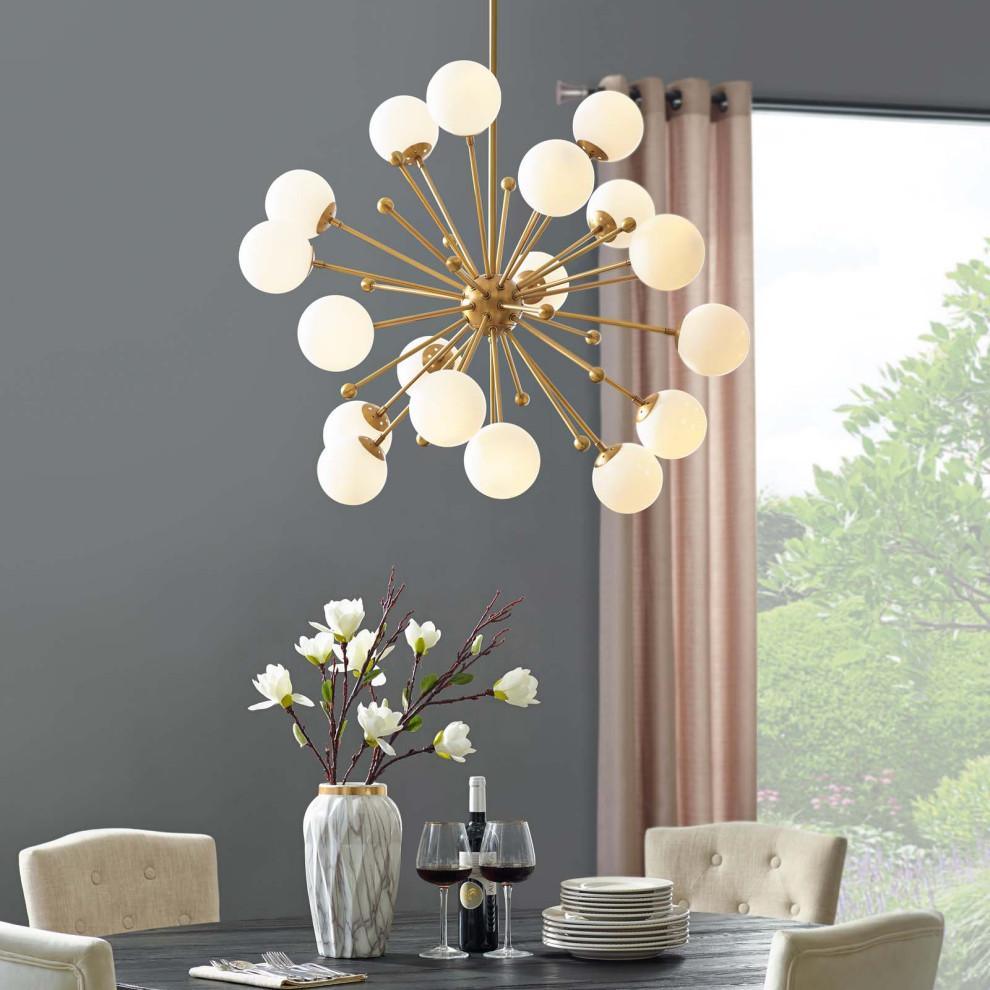 Lustra Kronleuchter Messing Opal Globe-Letslighting