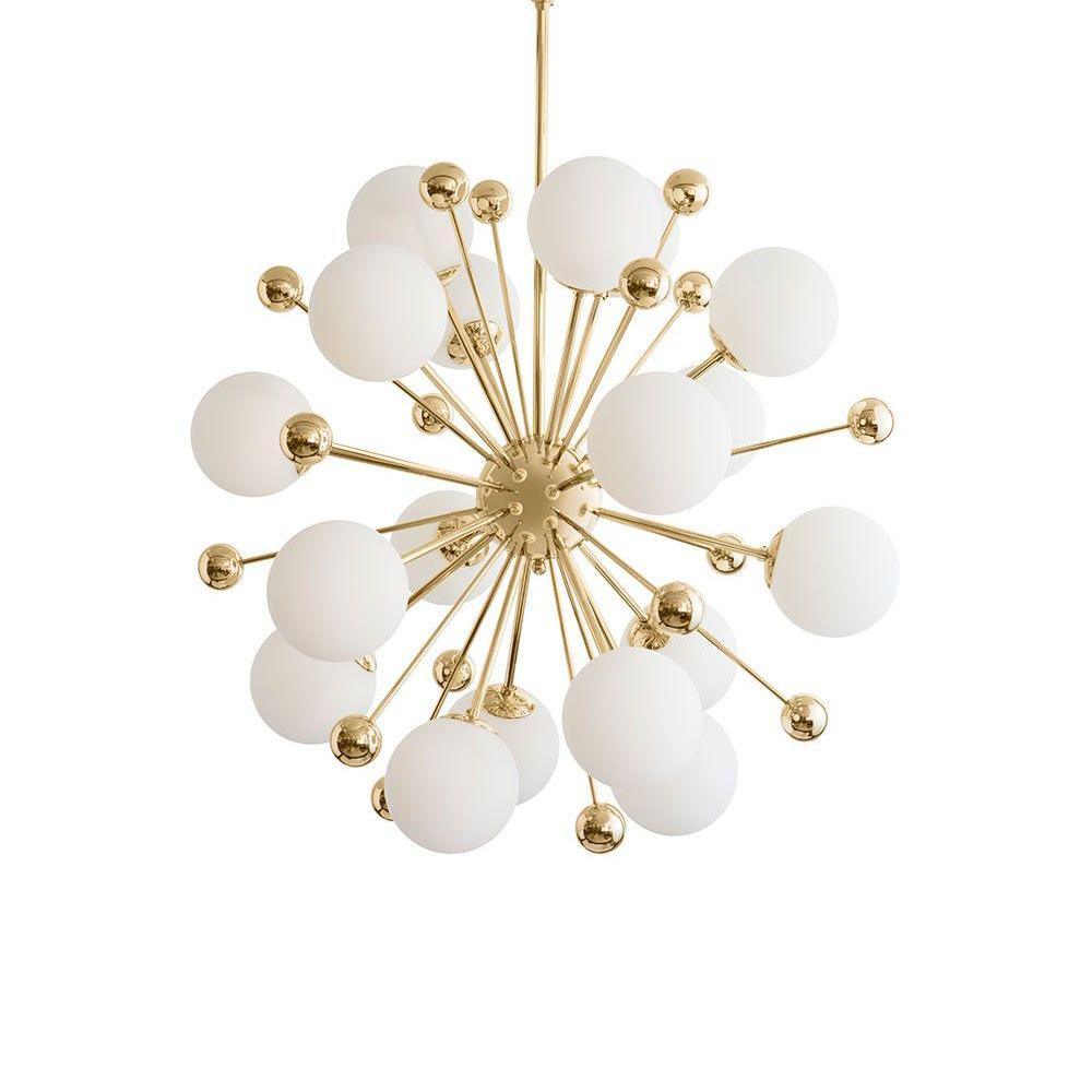 Lustra Kronleuchter Messing Opal Globe-Letslighting