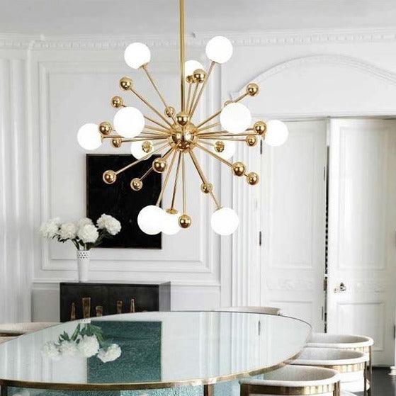 Lustra Kronleuchter Messing Opal Globe-Letslighting