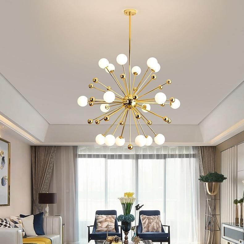 Lustra Kronleuchter Messing Opal Globe-Letslighting