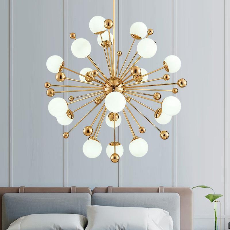 Lustra Kronleuchter Messing Opal Globe-Letslighting