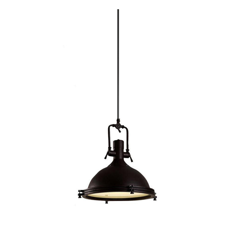 Solara Pendant Lamp Brass Ribbed Dome Industrial - Letslighting