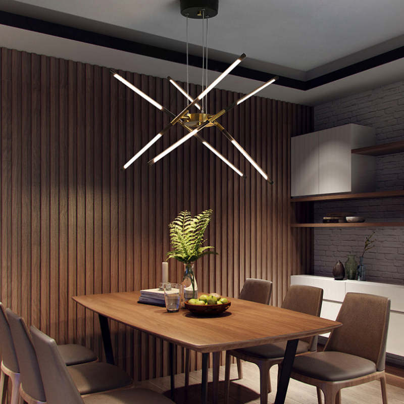 Arisha Modern LED Deckenleuchte Linear Dimmbar Schwarz Wohn/Schlafzimmer Metall&Acryl