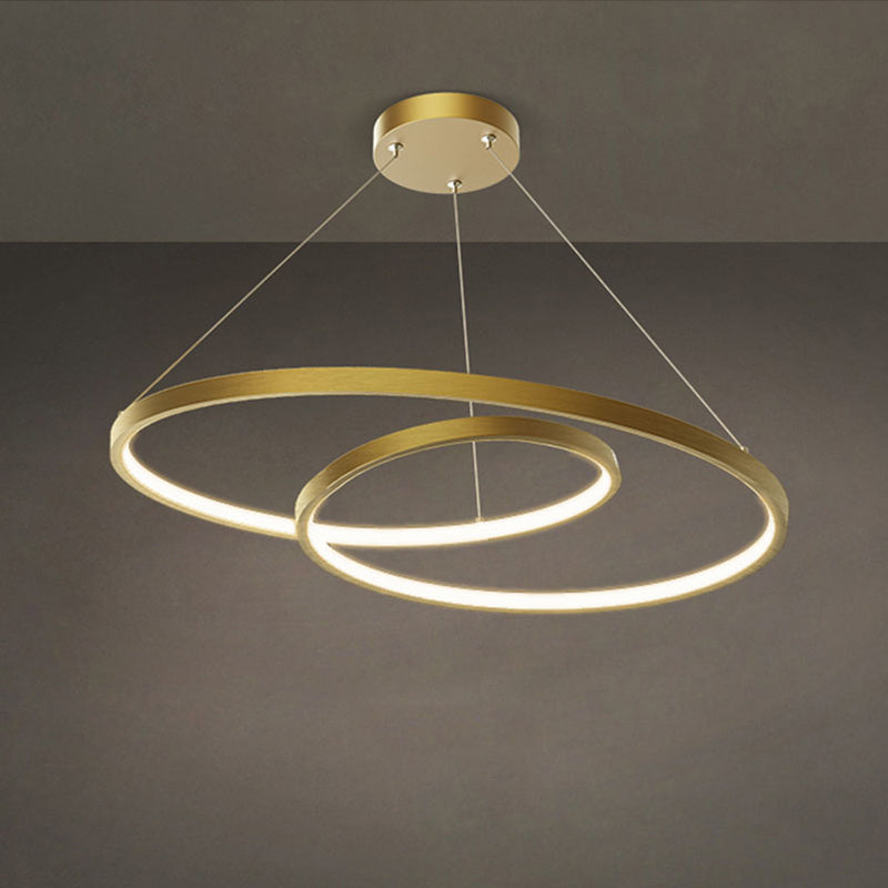 Arisha Modern Ring Linear LED Pendelleuchte Gold/Schwarz Wohn/Schlaf/Esszimmer Kupfer&Kieselgel