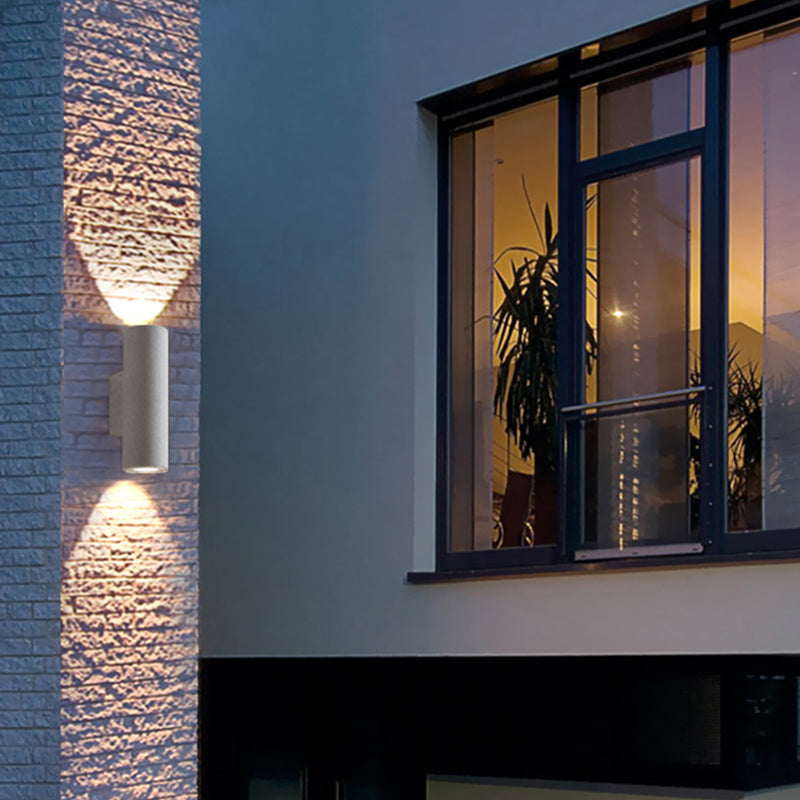 Ray Modern LED Außenwandleuchte Schwarz/Weiß Bad/Treppenhaus/Flur/Balkon/Garten Zement&Acryl