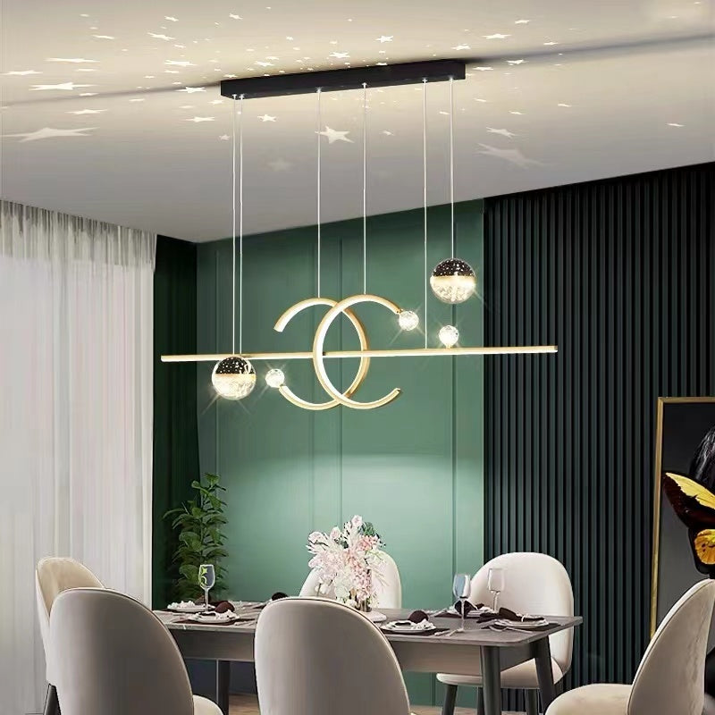 Kristy Linear Doppel-C-Design Pendelleuchte Esszimmer Wohnzimmer Schlafzimmer-Letslighting