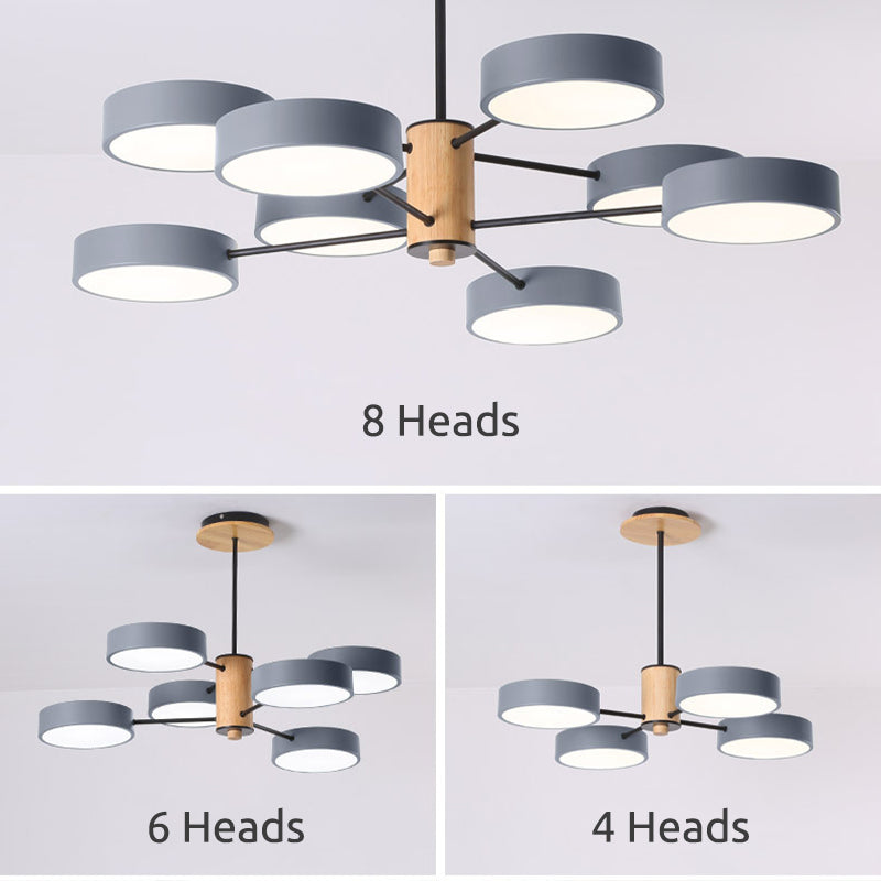 Arisha Modern Kronleuchter Geometrische Wohnzimmer, Metall Holz, 3 Farben-Letslighting