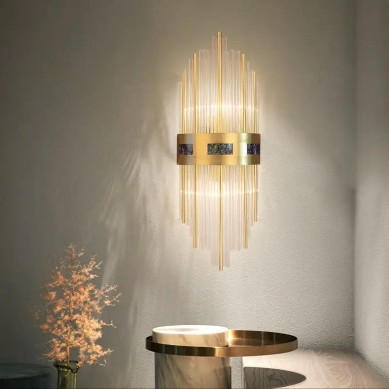 Kirsty LED Wandleuchte Gold, Wohnzimmer/Schlafzimmer,Metall/Acryl