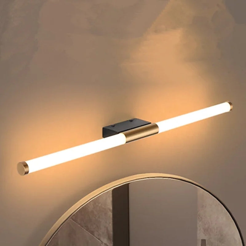 Arisha Einfache moderne Linear LED Wandleuchte Weiß-Gold Schlafzimmer Metall