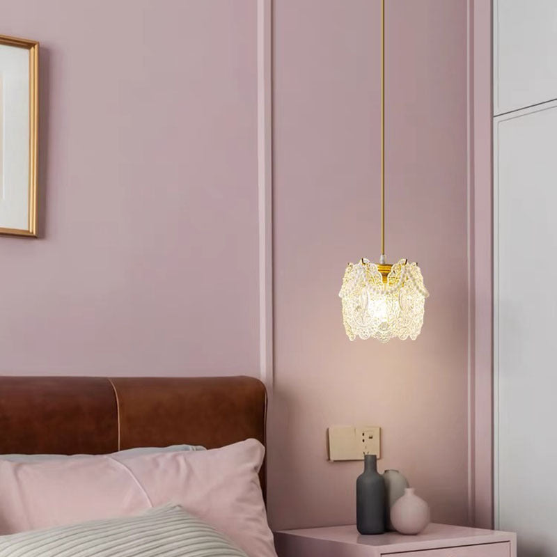 Kristy Moderne LED Pendelleuchte Gold Schlafzimmer/Wohnzimmer Glas