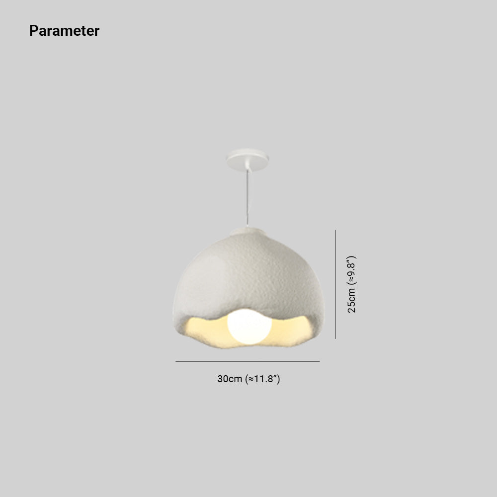 Avi Blumenförmige Pendelleuchte, Weiß, Metall & Polystyrol