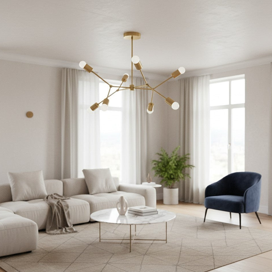 Moderner Metall-Kronleuchter mit geometrischem Design
