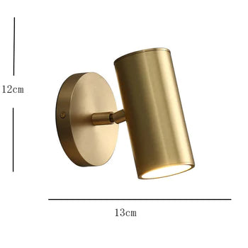 Arisha Moden Spotlight zylindrische Metall-Wandleuchte, Gold/Schwarz