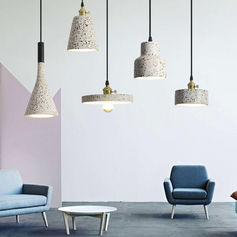 Arisha Modern LED Pendelleuchte Weiß Schlafzimmer/Esszimmer Stein