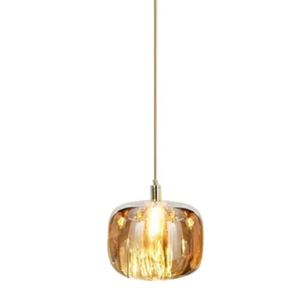 Valentina Modern Kugel LED Pendelleuchte Bernstein/Klar/Rauchgrau Esszimmer Glas
