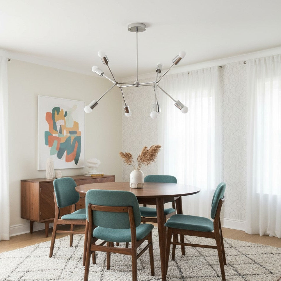 Geometrischer Gold-Kronleuchter für das Esszimmer