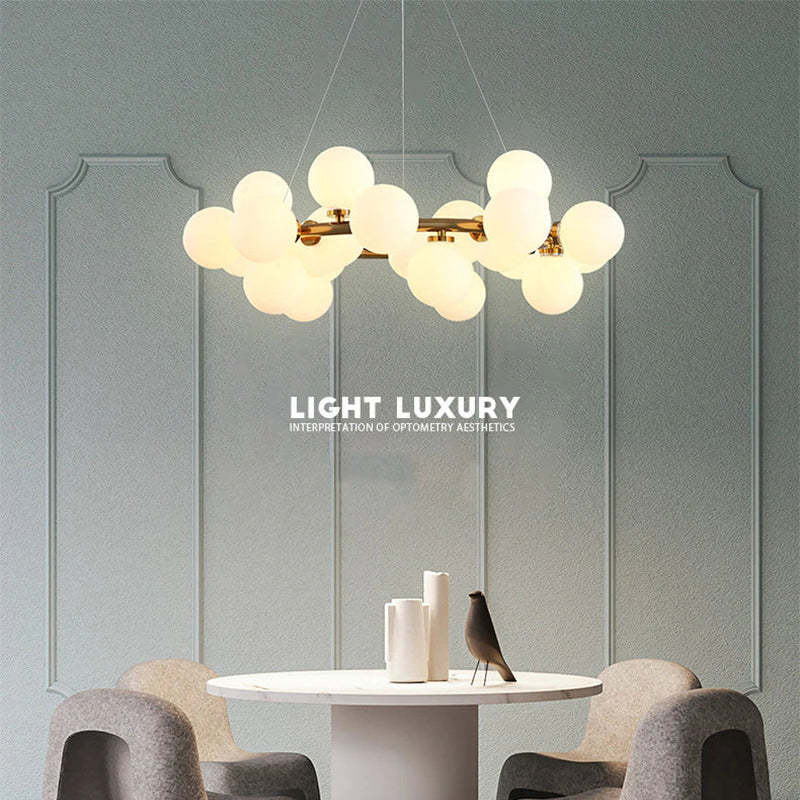 Valentina Design LED Pendelleuchte Schwarz/Gold Glas Ess/Wohnzimmer