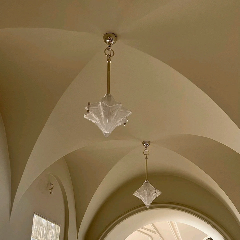 Art Deco Astris Elara Stern Pendelleuchte, Detailansicht