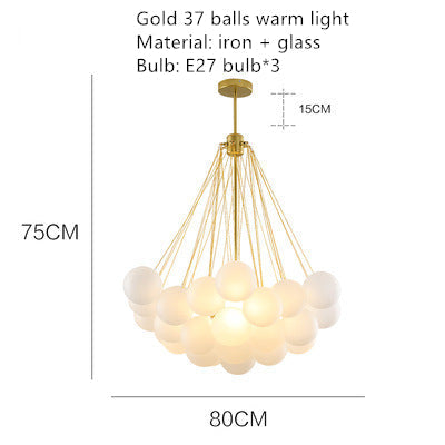 Valentina Modern LED Kronleuchter Kugel Schwarz/Gold Wohnzimmer Glas