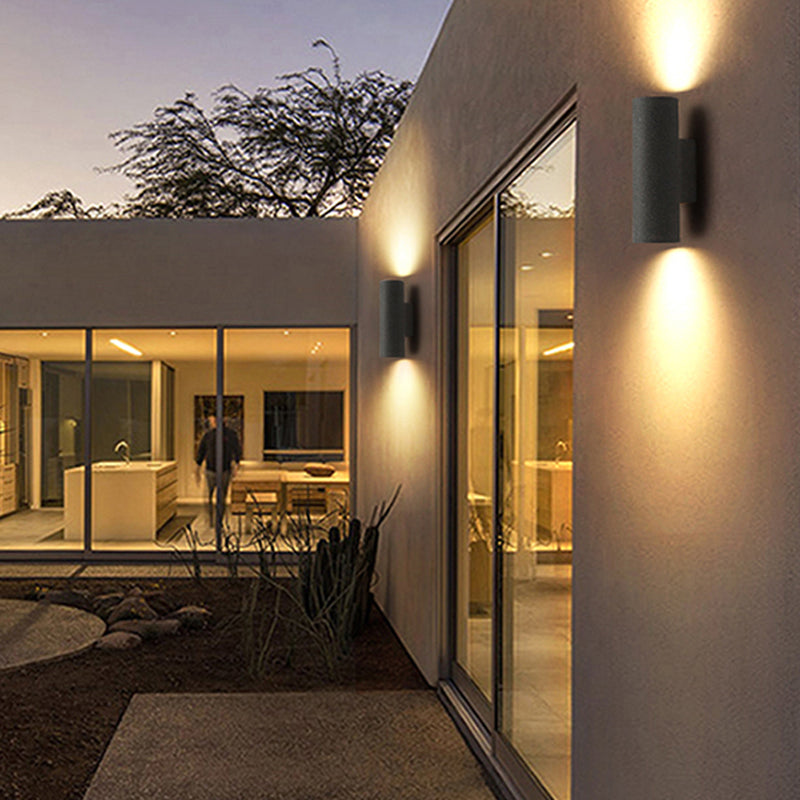 Ray Modern LED Außenwandleuchte Schwarz/Weiß Bad/Treppenhaus/Flur/Balkon/Garten Zement&Acryl