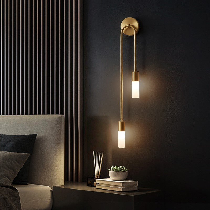 Kristy Wandleuchte 2 Flammig Doppelwandiges Design Gold Wohnzimmer