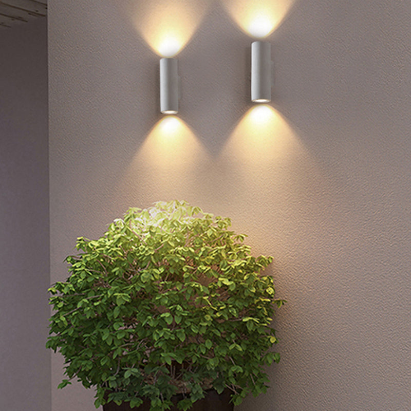 Ray Modern LED Außenwandleuchte Schwarz/Weiß Bad/Treppenhaus/Flur/Balkon/Garten Zement&Acryl