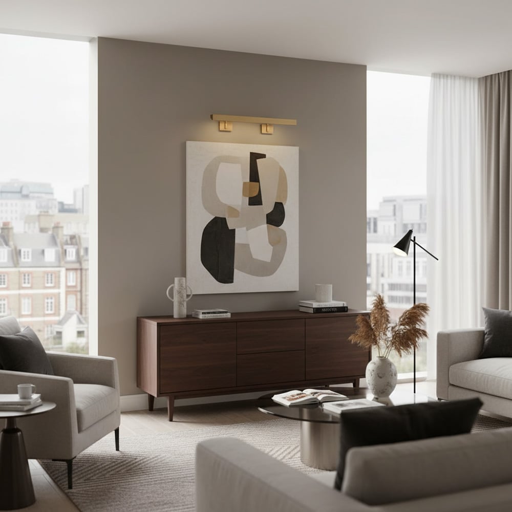 Elegante Bilderleuchte im Wohnzimmer