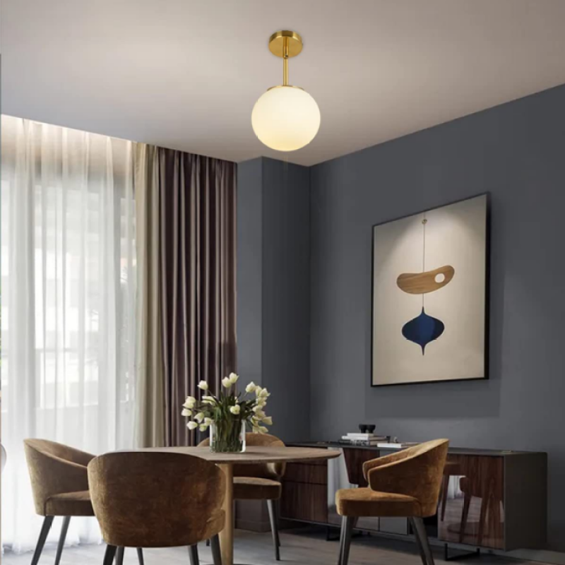 Valentina Modern LED Deckenleuchte, Kugel, Gold, Schlafzimmer/Wohnzimmer