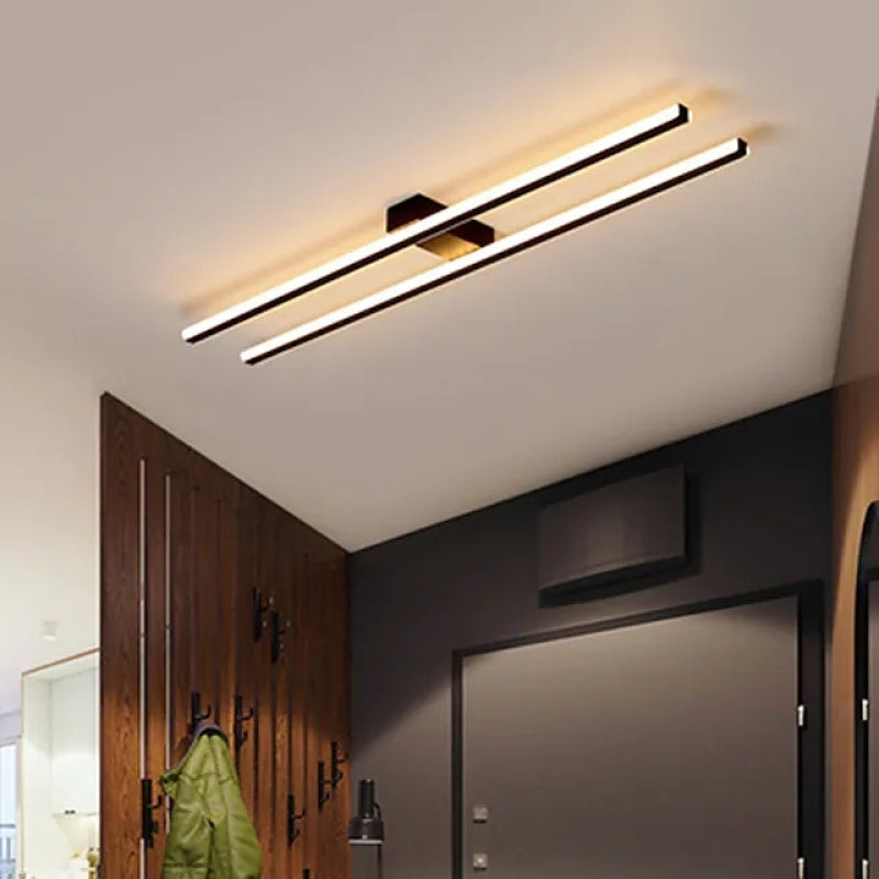 Arisha Minimalistische LED Deckenleuchte Lineaer Schwarz/Weiß/Gold Wohnzimmer Metall