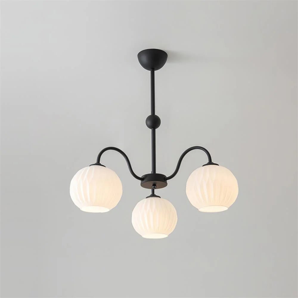 Lustra Chandelier Green Ribbed Glass Modern 8-Light-Letslighting