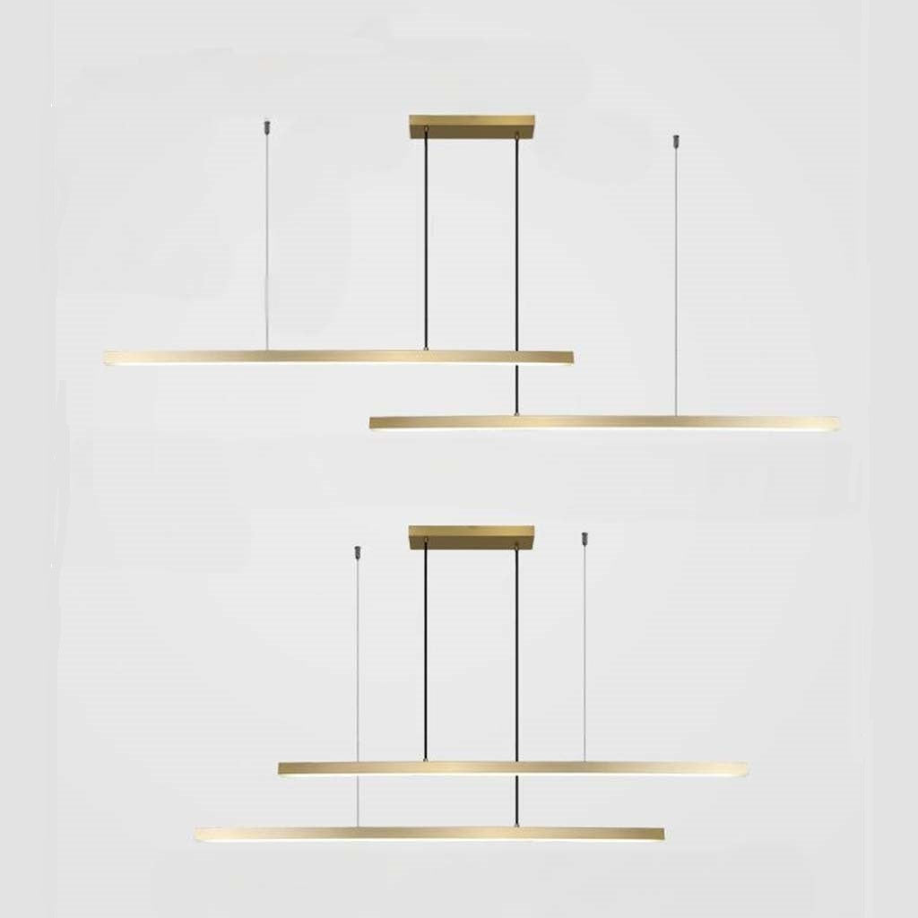 Pendelleuchte Messing Linear Dimmbar LED, Schwarz / Gold