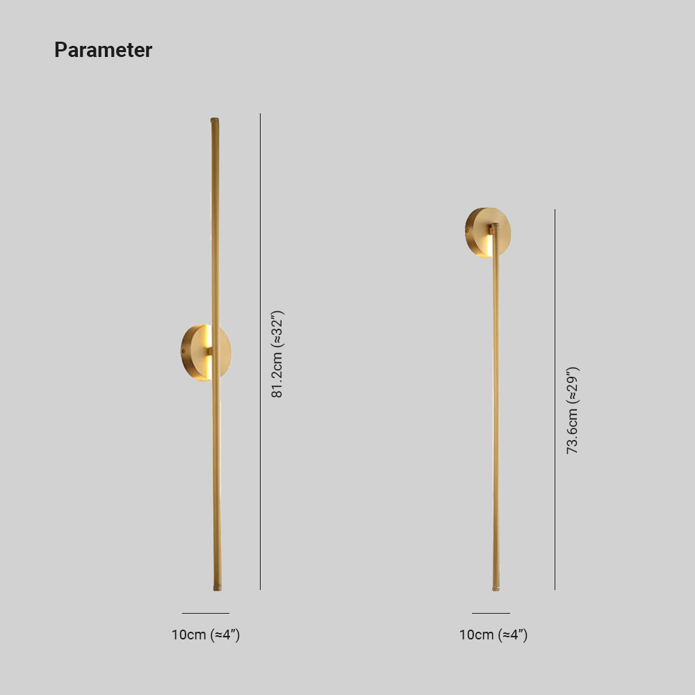 Arisha Modern Linear LED Wandleuchten Innen Gold Badezimmer Metall