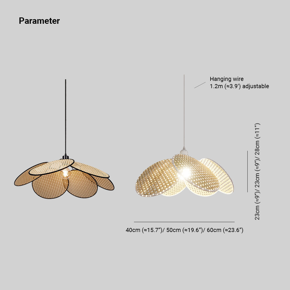 Ritta Vintage LED Pendelleuchte Orange & Dunkelblau Esstisch/Schlaf/Wohnzimmer Metall Rattan Durchmesser 40/50/60cm