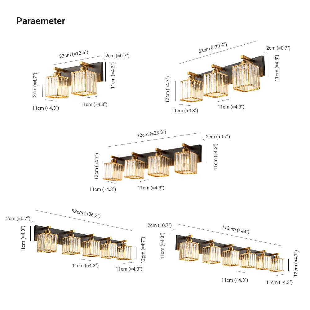 Kristy Design LED Wandleuchte Zweiflamming Kristall Badezimmer