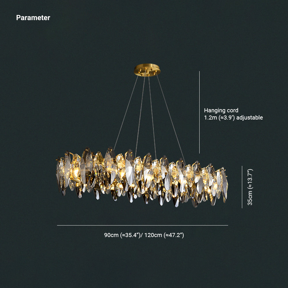 Kristy Vintage Kronleuchter Gold-Silber Wohn/Esszimmer Kupfer&Kristall