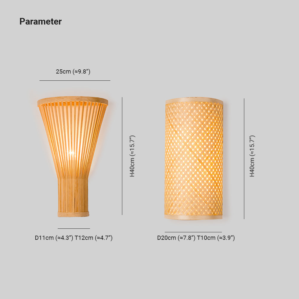 Muto Design LED Wandleuchte Innen Treppenhaus/Wohnzimmer Rattan