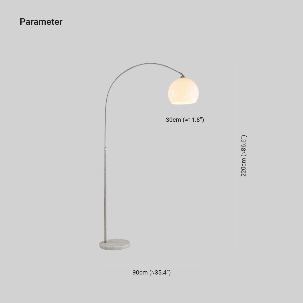 Mira Modern LED Stehlampe Orange/Weiß Wohn/Schlaf/Esszimmer Metall&Marmor&Acryl