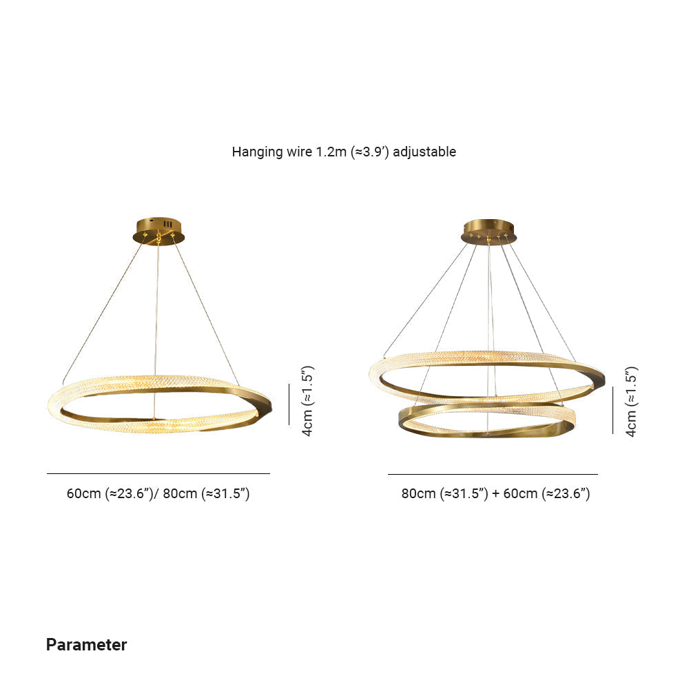 Arisha Modern LED Pendelleuchte Gold Ess/Wohn/Schlafzimmer Metall&Acryl Dimmbar