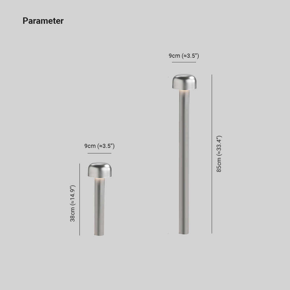 Ray Modern Pilzförmig LED Außen-Wegeleuchte Silber/Schwarz Garten Metall 2 Farben 38/85CM Lang