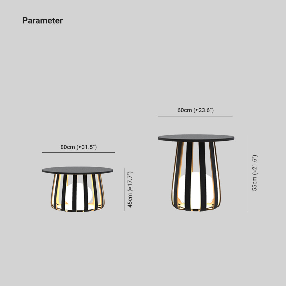 Ray Modern LED Außenstehleuchte mit Tisch Schwarz Garten Metall Solar 2 Stile