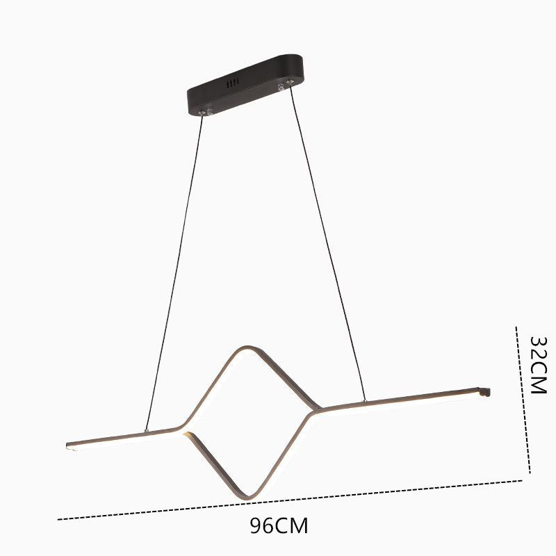 Arisha Pendelleuchten, Linear Quadrat, Schwarz/Gold, LED, Schlafzimmer