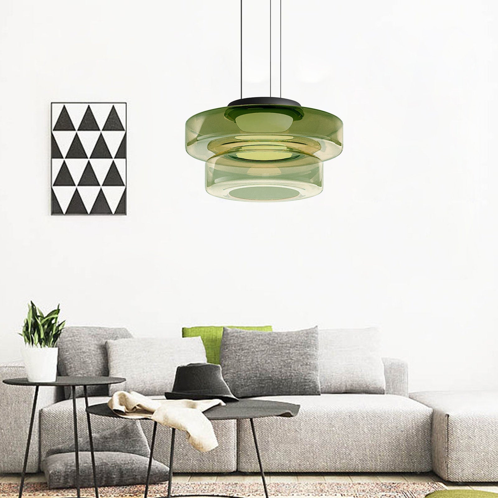 Jojo Glas-Pendelleuchte mit mehrstufigem Aufbau