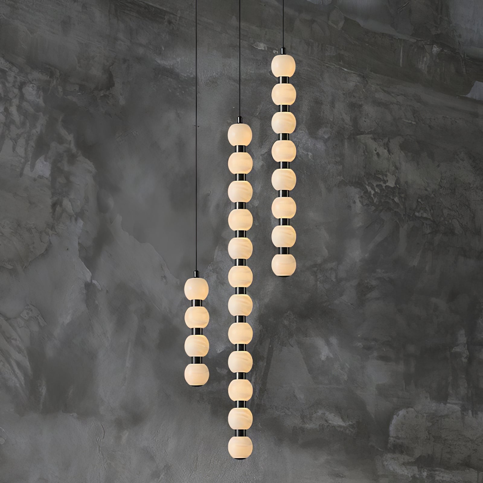 Lyra Modern Alabaster Pendant Light Staircase - Neutralighting